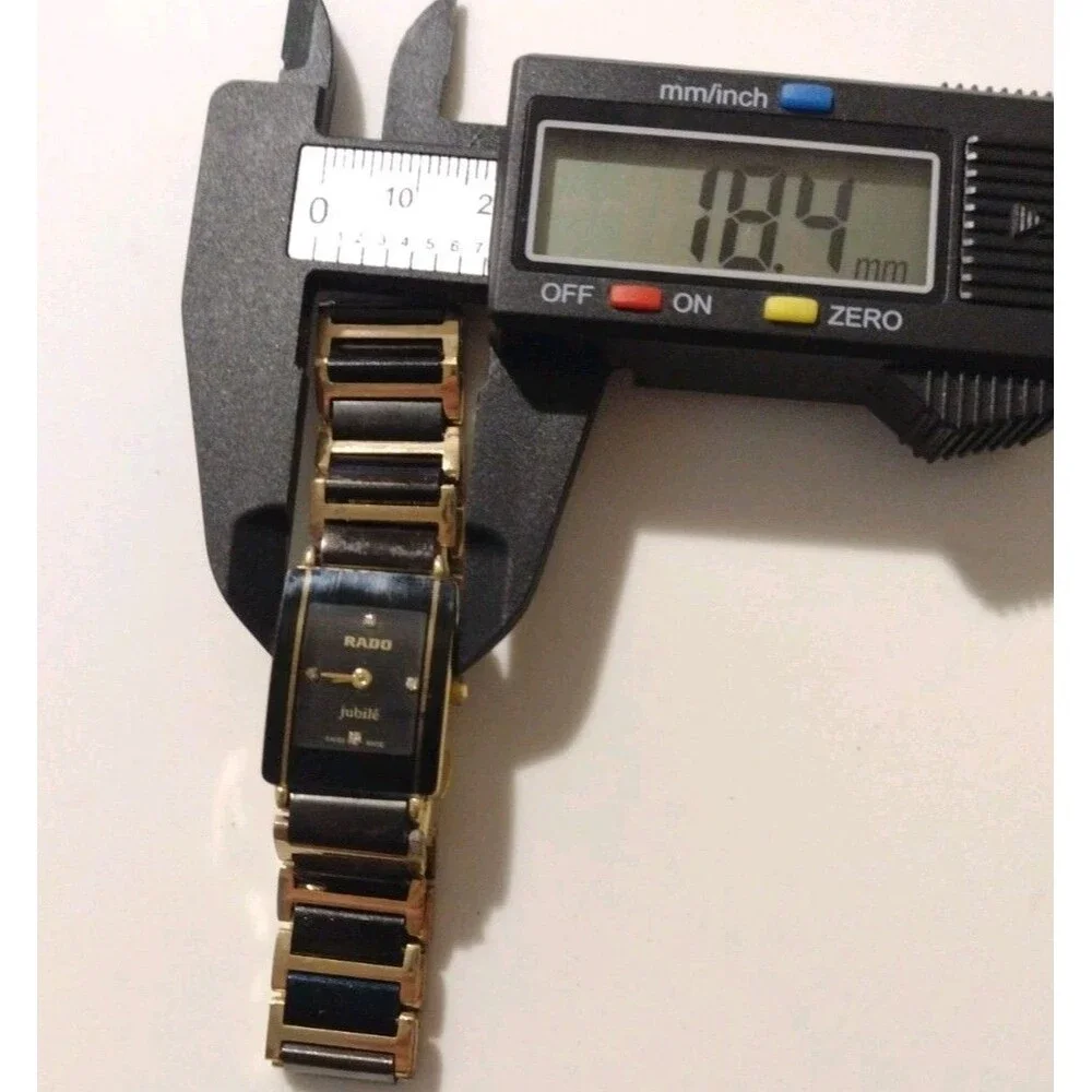 Rado Jubile 18mm Black Gold Womens Quartz Diamond Wristwatch Ceramic Bracelet